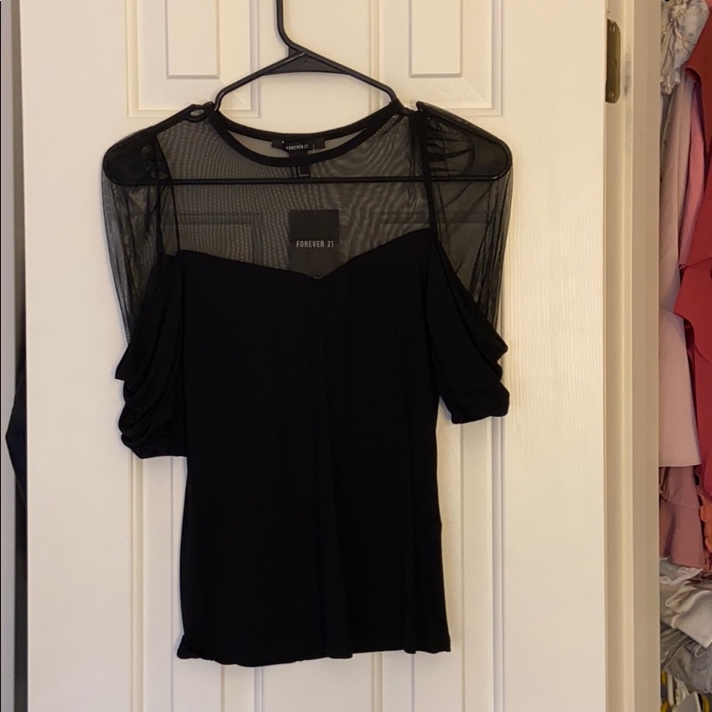NWT Forever 21 mesh black top